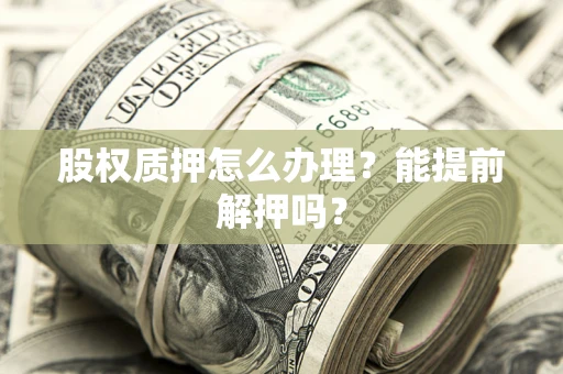 济南股权质押怎么办理？能提前解押吗？